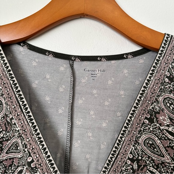 NEW GARNET HILL Faux Wrap Maxi Knit Dress Green Grey XS - Picture 7 of 7